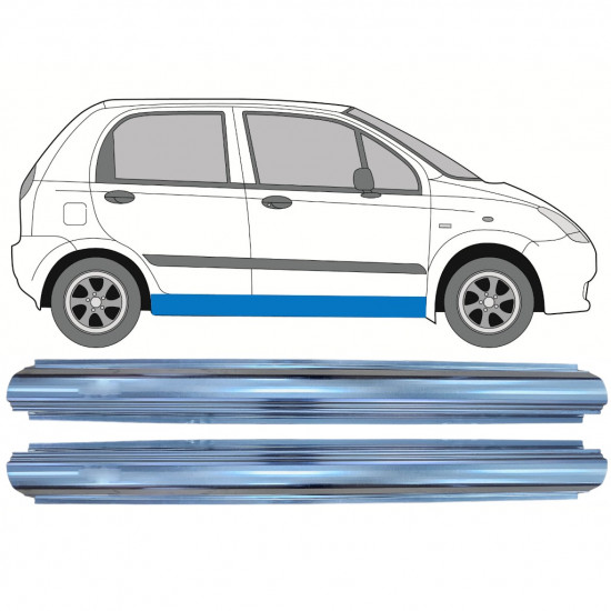 Reparație prag pentru Chevrolet Spark 2005-2010 / Stânga = Dreapta (simetric) / Set 9763