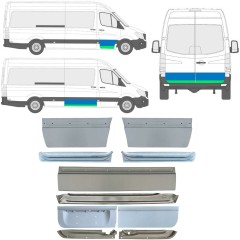 Reparație ușă interior + exterior pentru Mercedes Sprinter 2006-2018 / Stânga+Dreapta / Set 11318
