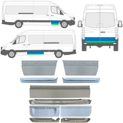 Reparație ușă interior + exterior pentru Mercedes Sprinter 2006-2018 / Stânga+Dreapta / Set 11319