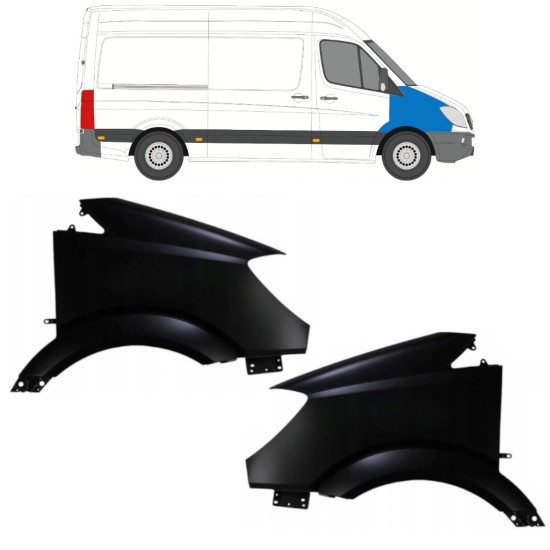 Aripă față pentru Mercedes Sprinter 2006-2013 / Stânga+Dreapta / Set 10626