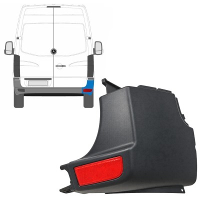 Colț bară spate + lampă reflectorizantă pentru Mercedes Sprinter 2006-2018 / Dreapta / Set 9724