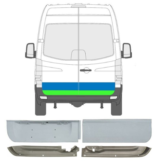 Reparație ușă spate pentru Volkswagen Crafter 2005-2017 / Stânga+Dreapta / Set 14386