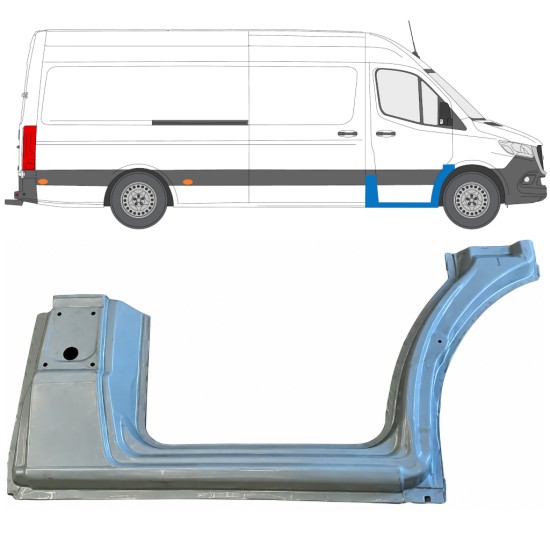 Reparație prag + aripă față pentru Mercedes Sprinter 2018- / Dreapta 17090