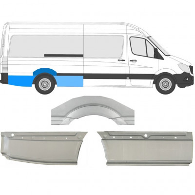 Reparație aripă spate pentru Mercedes Sprinter 2006- / LWB / Dreapta / Set 8717