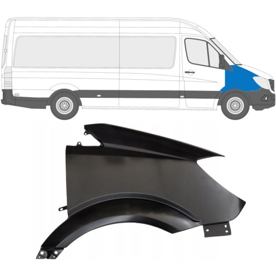 Aripă față pentru Mercedes Sprinter 2013-2018 / Dreapta 14946 Aripă față pentru Mercedes Sprinter 2013-2018 / Dreapta 14946