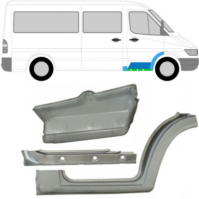 Reparație interior prag + aripă + treaptă față pentru Mercedes Sprinter 1995-2006 / Dreapta / Set 10521