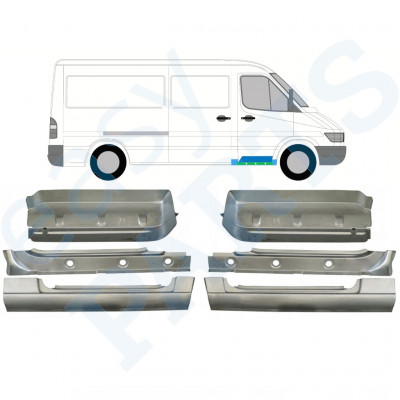 MERCEDES SPRINTER 1995-2006 ORNAMENT PRAG SCARA USA FATA + ARIPA PANOU DE REPARATII + REPARAREA PRAG INTERIOARE / A STABILIT / DREAPTA + STÂNGA