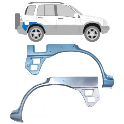 Reparație aripă spate cu găuri pentru Suzuki Grand Vitara 1997-2005 / Stânga+Dreapta / Set 9171