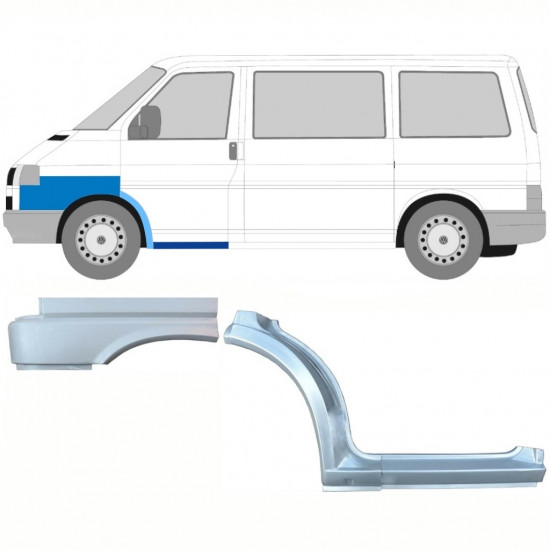 Reparație prag + pasaj roată față + aripă față pentru VW Transporter T4 1990- / Stânga / Set 10040