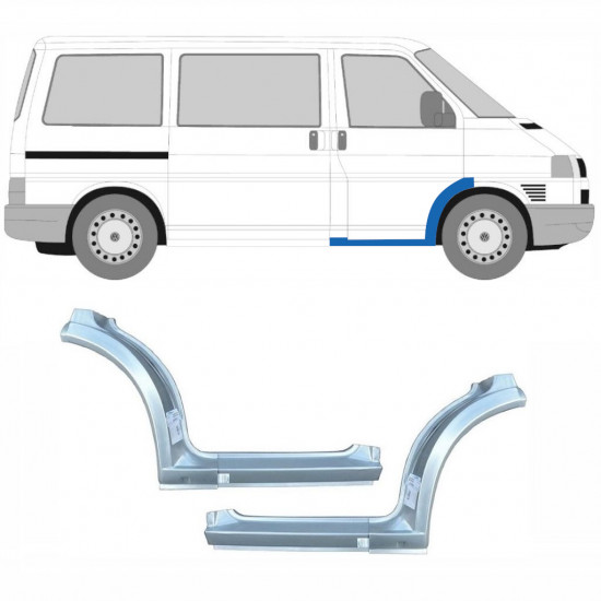 VW T4 1996- KIT DE REPARARE ARC ROATA FAȚĂ + REPARATIE PRAG INTERIOR / A STABILIT