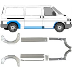 Reparație prag + aripă față + aripă spate pentru Volkswagen Transporter T4 1990-2003 / Stânga+Dreapta / Set 5340