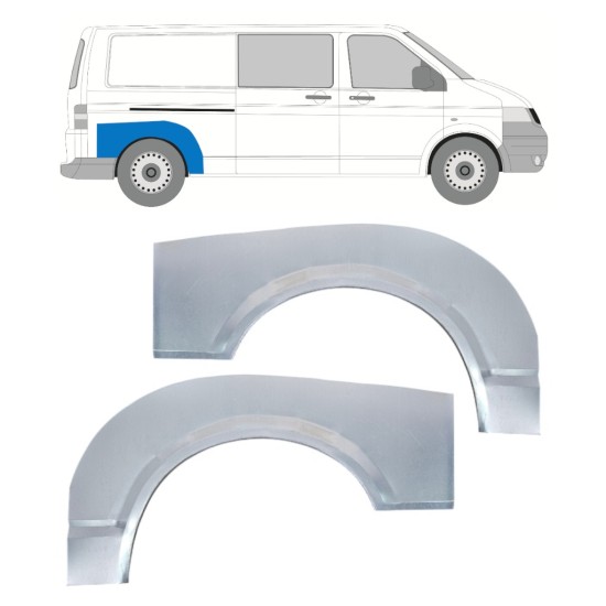 Reparație aripă spate pentru Volkswagen Transporter T5 2003-2015 / Stânga+Dreapta / Set 16372