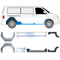 Reparație prag + aripă spate pentru Volkswagen Transporter T5 2003- / LWB / Set 11536