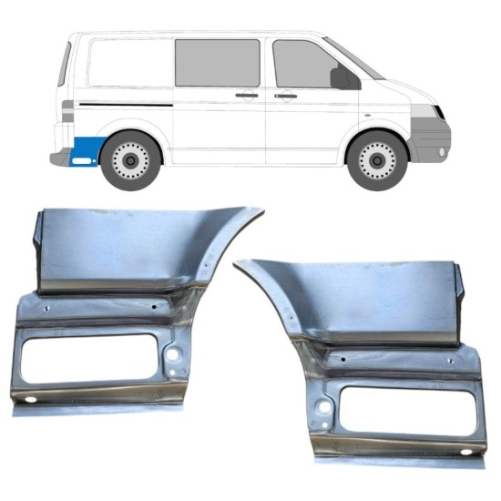 Reparație aripă spate partea inferioară din spatele roții pentru Volkswagen Transporter T5 2003-2015 / Stânga+Dreapta / Set 16264
