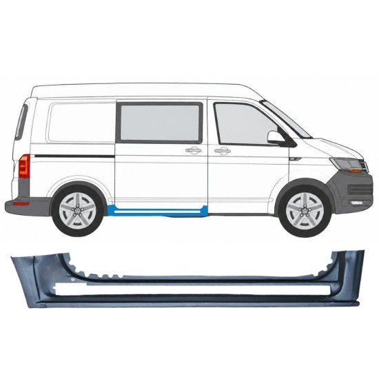 Reparație prag ușă glisantă pentru Volkswagen Transporter T6 2015-2024 / Dreapta 17113