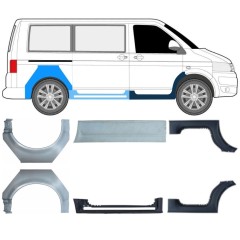 Reparație prag + aripă spate pentru Volkswagen Transporter T5 2003-2015 / Set 11534