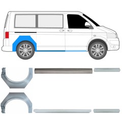Reparație prag + aripă spate pentru Volkswagen Transporter T5 2003-2015 / Set 11535