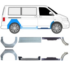 Reparație prag + aripă spate pentru Volkswagen Transporter T5 2003-2015 / Set 11533
