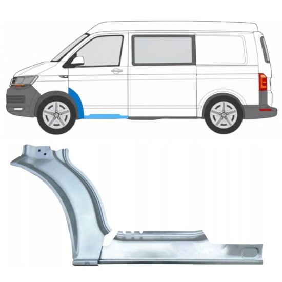 Reparație prag + aripă față pentru Volkswagen Transporter T6 2015-2024 / Stânga 17197