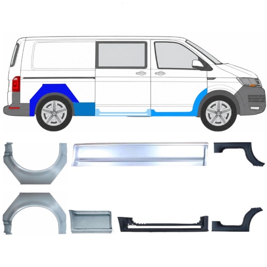 Reparație prag + aripă spate pentru Volkswagen Transporter T6 2015-2024 17138