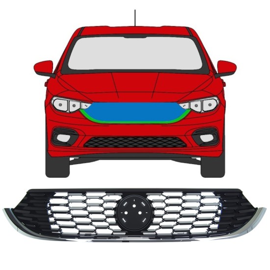 Grilă pentru Fiat Tipo 2016- / Set 16194