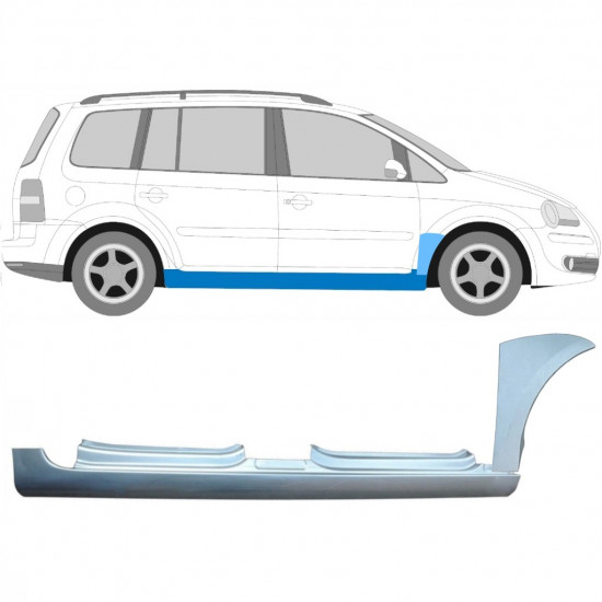 VW TOURAN 2003-2010 PANOU REPARATIE ARIPA FAȚĂ + REPARATIE PRAG INTERIOR / DREAPTA