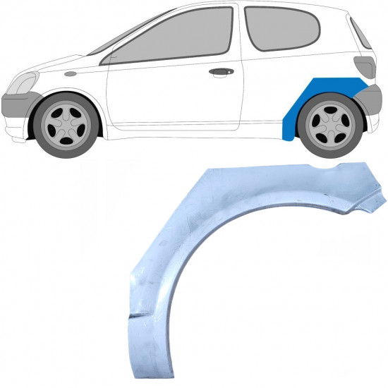 TOYOTA YARIS 1999-2006 3 UŞĂ SEGMENT REPARAȚIE ARIPĂ SPATE / STÂNGA