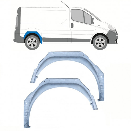 Reparație aripă interioară spate pentru Opel Vivaro Renault Trafic 2001- / Stânga+Dreapta / Set 10118