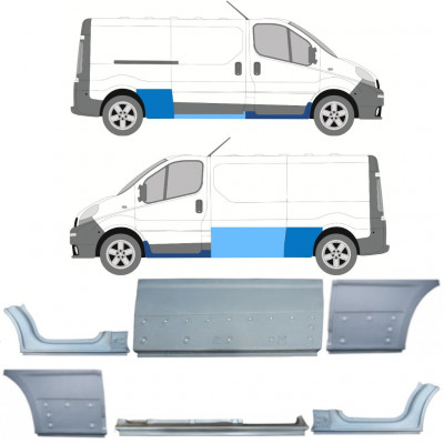 RENAULT TRAFIC OPEL VIVARO 2001-2014 BAZA DE ROȚI LUNGĂ PANOU DE REPARATII / A STABILIT / STÂNGA + DREAPTA