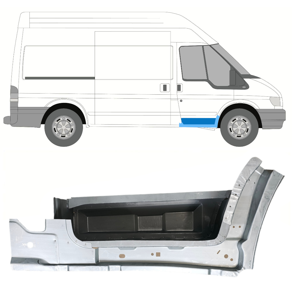 Prag lateral reparație față dreapta pentru Ford Transit 2000-2013