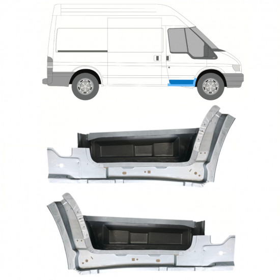 Prag lateral reparație față dreapta pentru Ford Transit 2000-2013 / Stânga+Dreapta / Set 9950