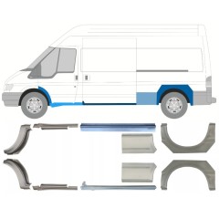 Reparație prag + aripă spate pentru Ford Transit 2000-2013 / Set 12678