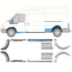 Reparație prag + aripă spate pentru Ford Transit 2000-2013 / Set 12677