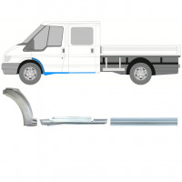 Reparație prag + aripă față pentru Ford Transit 2000-2013 / Stânga / Cabină dublă / Set 9924