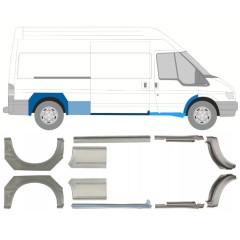 Reparație prag + aripă spate pentru Ford Transit 2000-2013 / Stânga+Dreapta / Set 10640