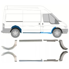 Reparație prag + aripă spate pentru Ford Transit 2000-2013 / Set 9693
