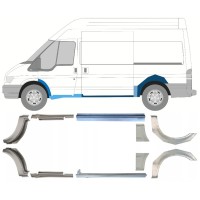Reparație prag + aripă spate pentru Ford Transit 2000-2013 / Set 12676