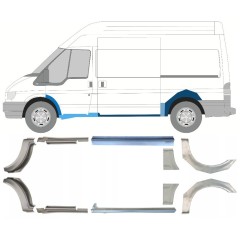 Reparație prag + aripă spate pentru Ford Transit 2000-2013 / Set 12676