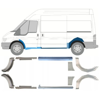 Reparație prag + aripă spate pentru Ford Transit 2000-2013  / MWB / Set 12676