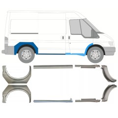 Reparație prag + aripă spate pentru Ford Transit 2000-2013 / Set 9694