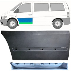 Panou de reparație ușă față interior + exterior pentru Mercedes Vito I W638 1996-2003 / Stânga / Set 12015