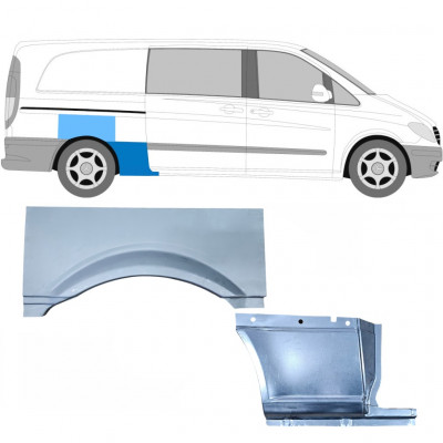 MERCEDES VITO 2003- BAZA DE ROȚI LUNGĂ SEGMENT REPARAȚIE ARIPĂ SPATE A STABILIT / DREAPTA