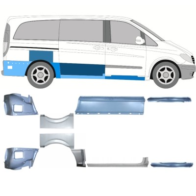 Set panouri de reparare pentru Mercedes Vito W639 2003-2014 / Stânga+Dreapta / 14788
