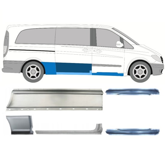 Set panouri de reparare pentru Mercedes Vito W639 2003-2014 / Stânga+Dreapta / 14786