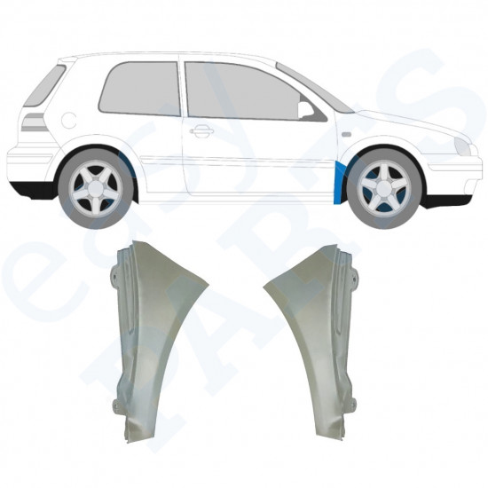 Panou de reparație aripă față pentru VW Golf MK4 1997-2006 / Stânga+Dreapta 9676