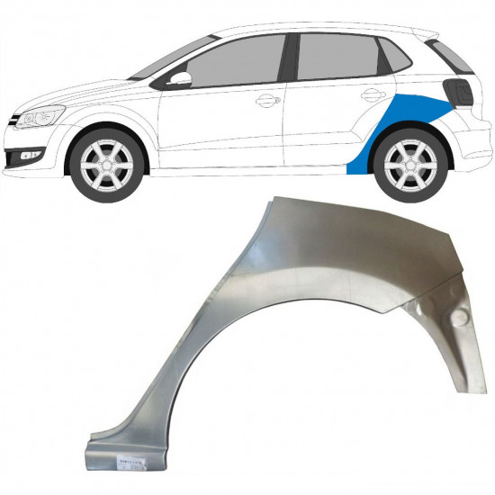 VW POLO 2009-2017 SEGMENT REPARAȚIE ARIPĂ SPATE / STÂNGA