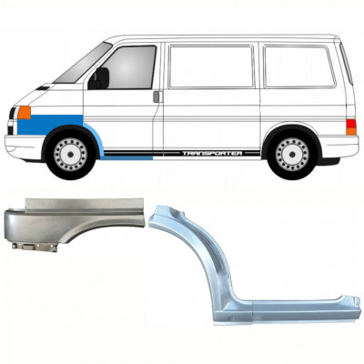 VW T4 1996- KIT DE REPARARE ARC ROATA FAȚĂ + ARIPA DIN FATA + REPARATIE PRAG INTERIOR / A STABILIT / STÂNGA