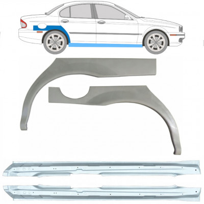 Reparație prag + aripă spate pentru Jaguar X-Type 2001-2009 / Set 12622