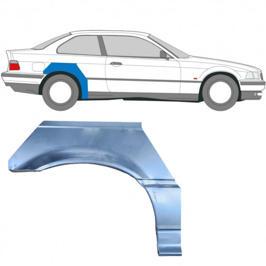 BMW E36 3 COUPE CABRIO 1990-2000 SEGMENT REPARAȚIE ARIPĂ SPATE / DREAPTA