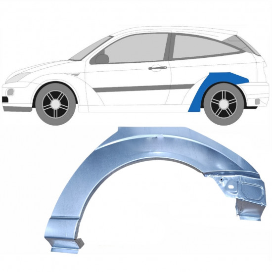 FORD FOCUS 1998-2007 3 UŞĂ SEGMENT REPARAȚIE ARIPĂ SPATE / STÂNGA